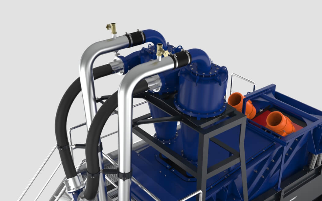 Hydrocyclone units for sand recovery GRF Baioni cyclones details